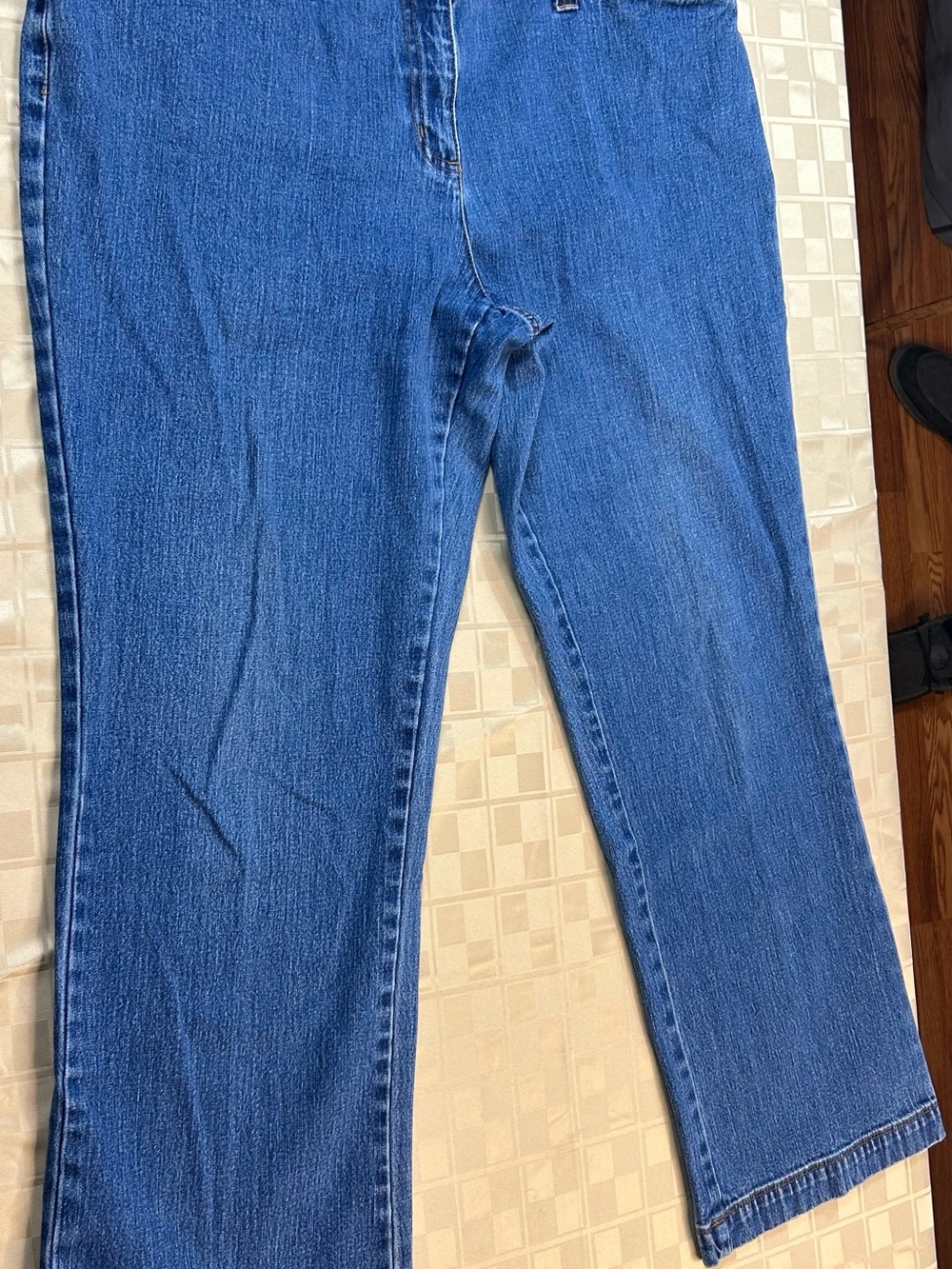 Khazana | 18W | Blue | Stretch Denim Front Pockets Belted Button Zipper Closure